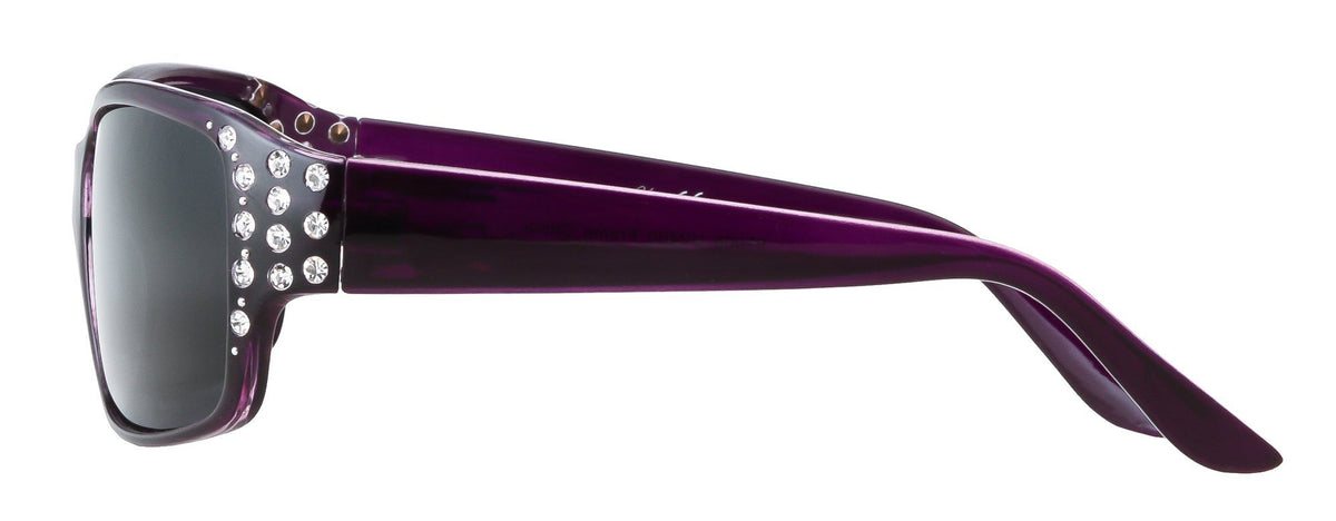 Third image: Polarized Sunglasses for Women - Premium Lavender Fashion Sunglasses - HZ Series Diamante Womens Designer Sunglasses