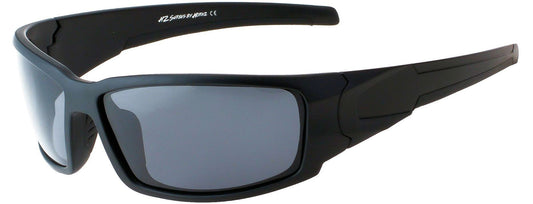Main image: Polarized Sunglasses for Men - Premium Sport Sunglasses - HZ Series Aquabull - Black Frame - Dark Smoke Lens