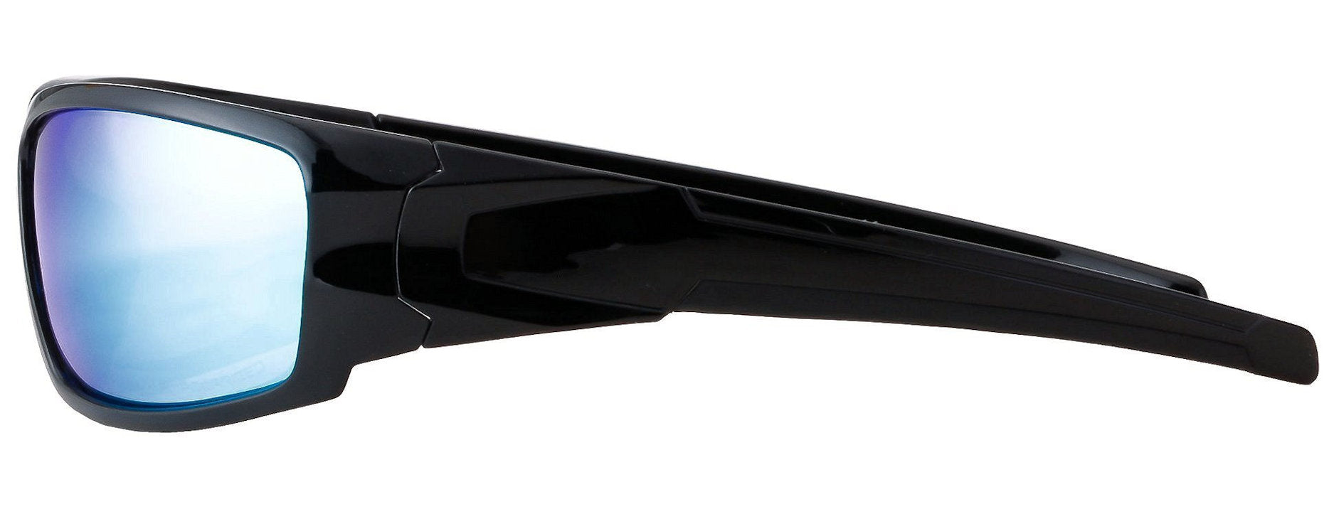 Third image: Polarized Sunglasses for Men - Premium Sport Sunglasses - HZ Series Aquabull - Black Frame - Ice Blue Mirror Lens