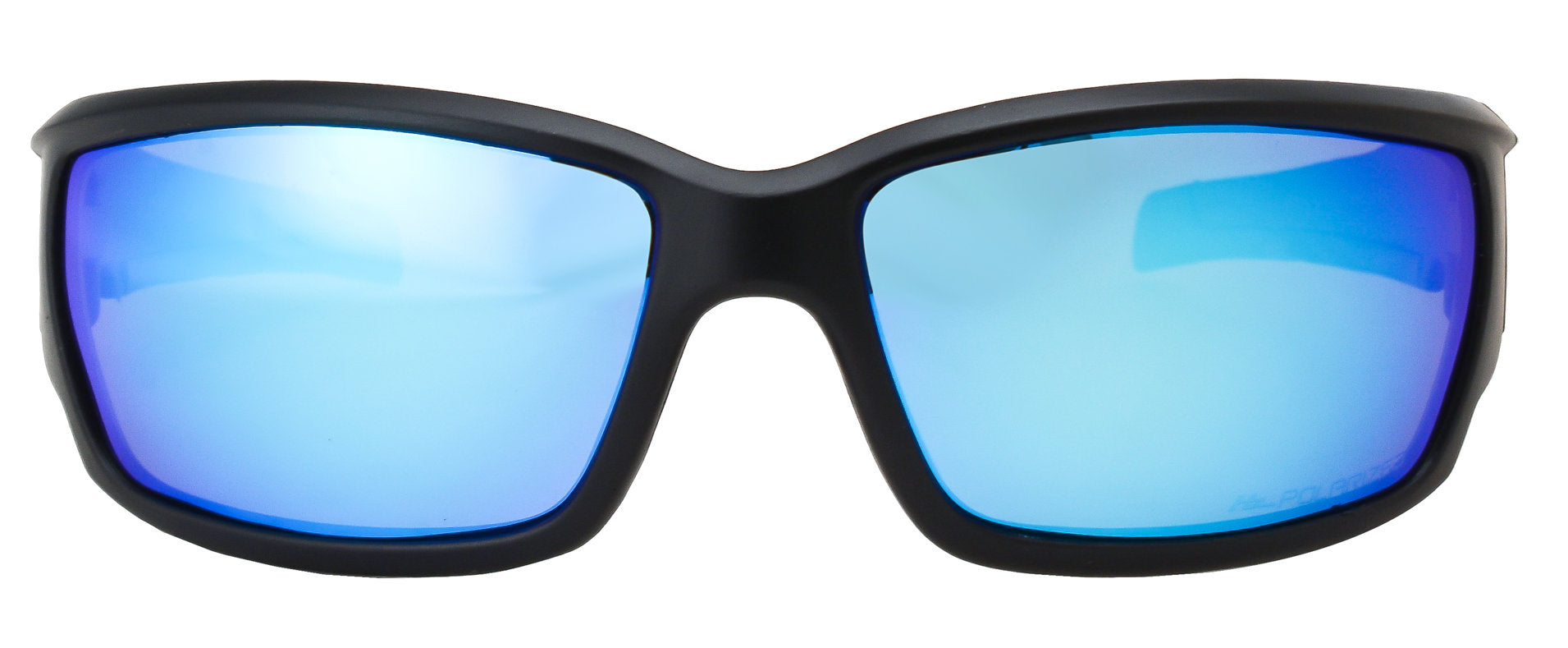 Second image: HZ Series Superfit - Premium Polarized Sunglasses by Hornz – Sunglasses for Men – Full Frame Strong Arms – Matte Black Frame – Ice Blue Mirror Lens