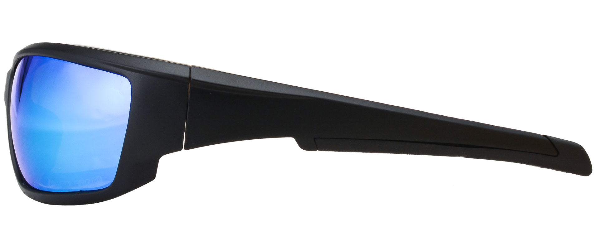 Third image: HZ Series Superfit - Premium Polarized Sunglasses by Hornz – Sunglasses for Men – Full Frame Strong Arms – Matte Black Frame – Ice Blue Mirror Lens