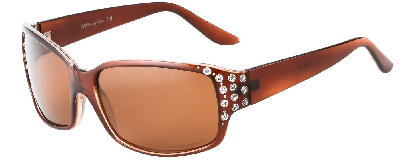 Main image: Polarized Sunglasses for Women - Premium Amber Fashion Sunglasses - HZ Series Diamante Womens Designer Sunglasses