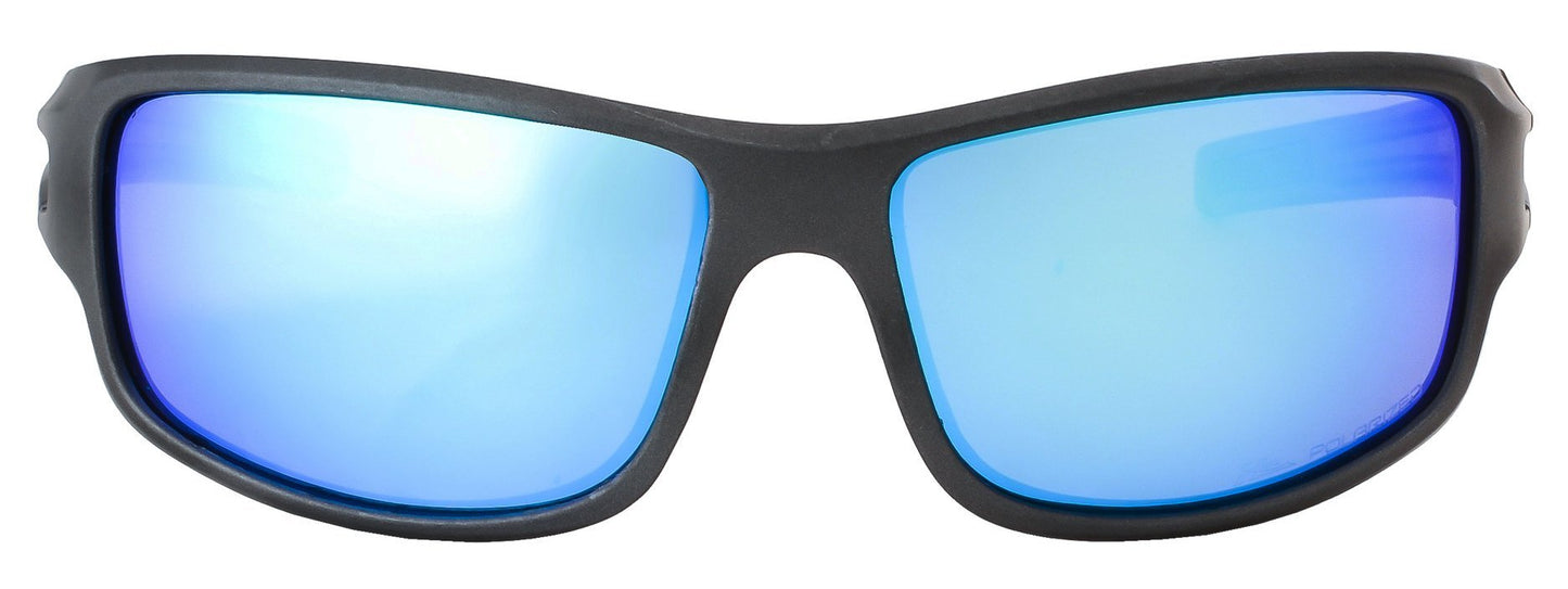 Second image: HZ Series Arkana - Premium Polarized Sunglasses by Hornz - Gloss White Frame - Blue Ice Mirror Lens