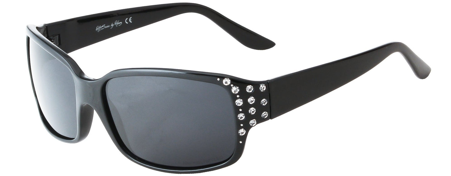 Main image: Polarized Sunglasses for Women - Premium Black Fashion Sunglasses - HZ Series Diamante Womens Designer Sunglasses
