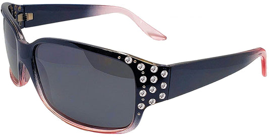 Main image: Polarized Sunglasses for Women - Premium Fashion Sunglasses - HZ Series Diamante Womens Designer Sunglasses (Black & Pink, Dark Smoke)