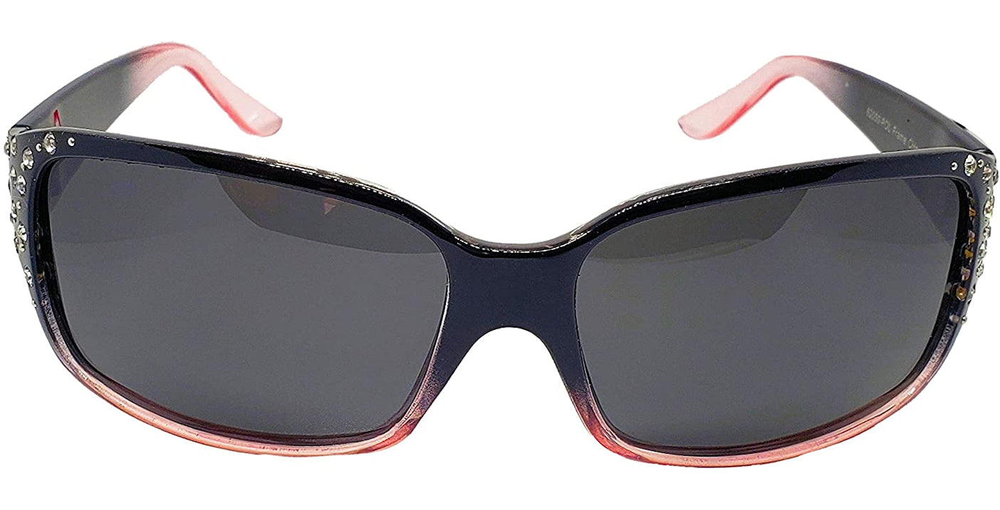 Second image: Polarized Sunglasses for Women - Premium Fashion Sunglasses - HZ Series Diamante Womens Designer Sunglasses (Black & Pink, Dark Smoke)