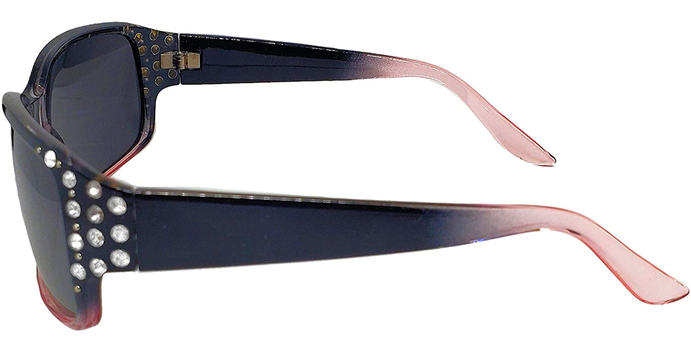 Third image: Polarized Sunglasses for Women - Premium Fashion Sunglasses - HZ Series Diamante Womens Designer Sunglasses (Black & Pink, Dark Smoke)