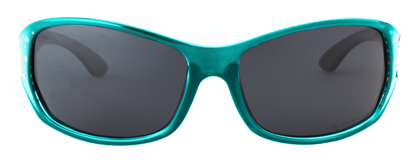 Second image: Polarized Sunglasses for Women – Tropical Teal Frame – Dark Smoke Lens – HZ Series Elettra – Women’s Premium Designer Fashion Sunglasses