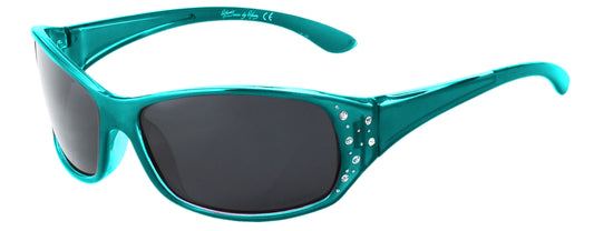 Main image: Polarized Sunglasses for Women – Tropical Teal Frame – Dark Smoke Lens – HZ Series Elettra – Women’s Premium Designer Fashion Sunglasses