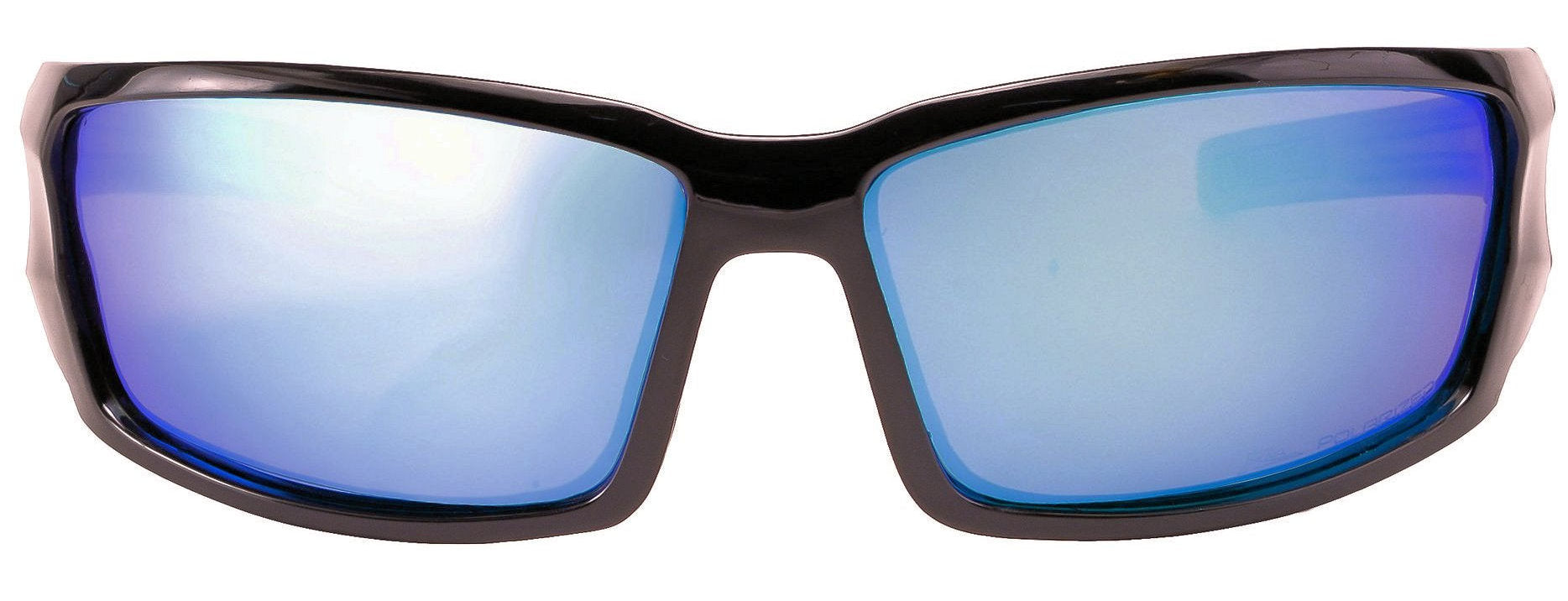 Second image: Polarized Sunglasses for Men - Premium Sport Sunglasses - HZ Series Aquabull - Black Frame - Ice Blue Mirror Lens