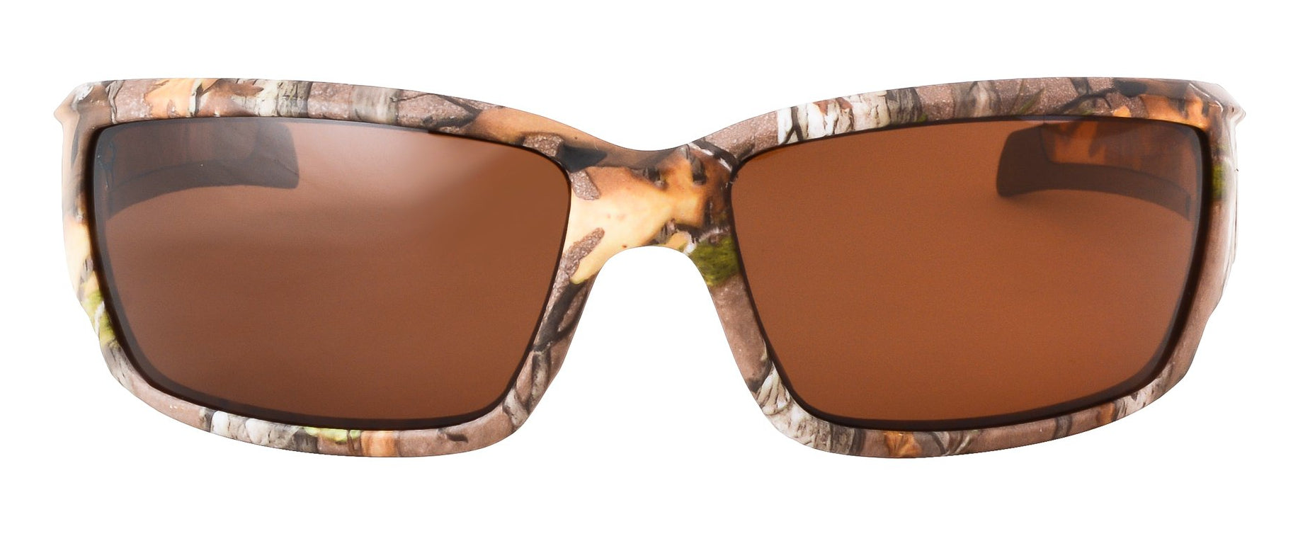 Third image: Hornz Brown Forest Camouflage Polarized Sunglasses for Men Full Frame Strong Arms & Free Matching Microfiber Pouch – Brown Camo Frame – Amber Lens