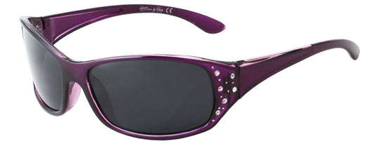 Main image: Polarized Sunglasses for Women – Deep Lavender Frame – Dark Smoke Lens – HZ Series Elettra – Women’s Premium Designer Fashion Sunglasses