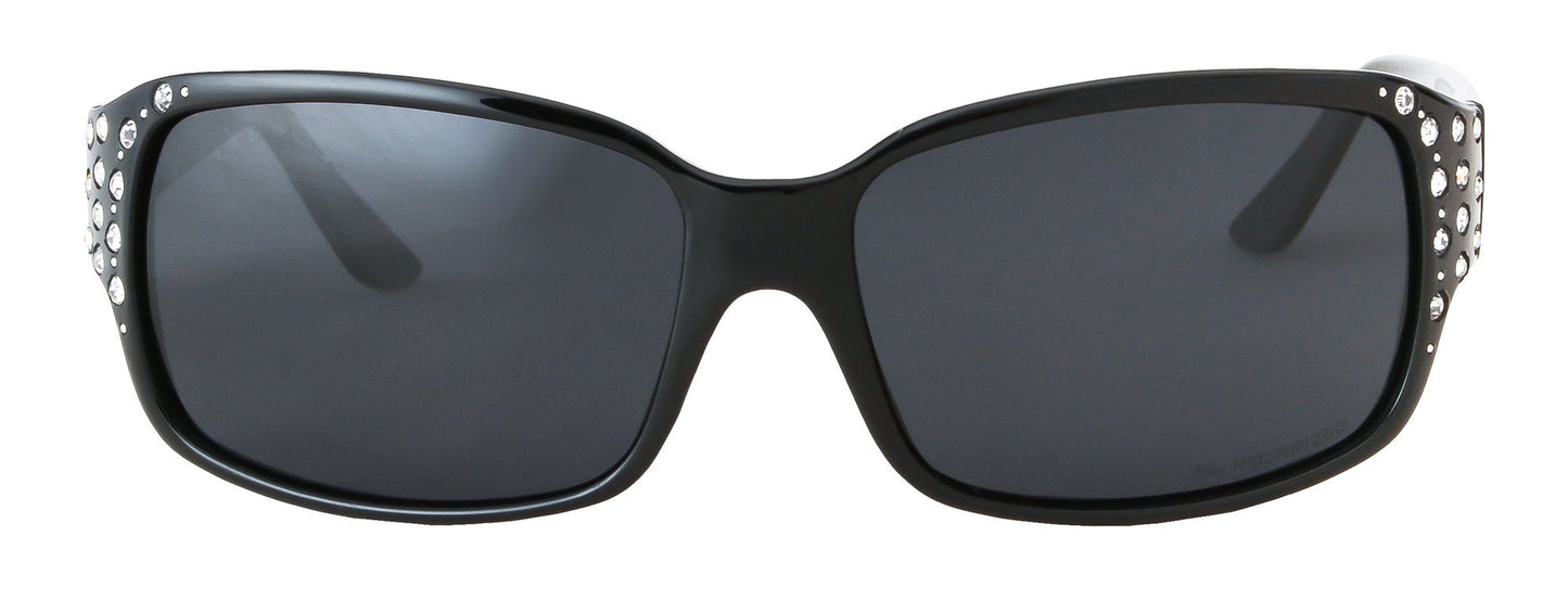 Second image: Polarized Sunglasses for Women - Premium Black Fashion Sunglasses - HZ Series Diamante Womens Designer Sunglasses