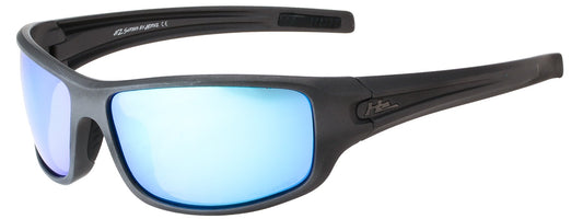 Main image: HZ Series Arkana - Premium Polarized Sunglasses by Hornz - Gloss White Frame - Blue Ice Mirror Lens