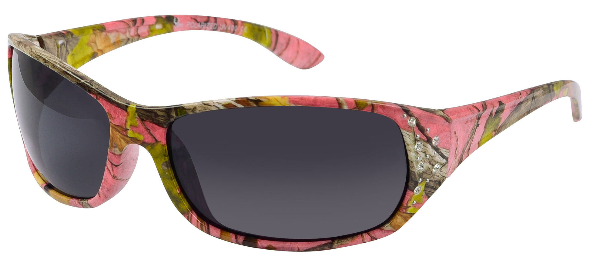 Polarized Pink Camo Sunglasses for Women - Elettra - Pink Camo Frame -  Smoke Lens – Hornz Camo