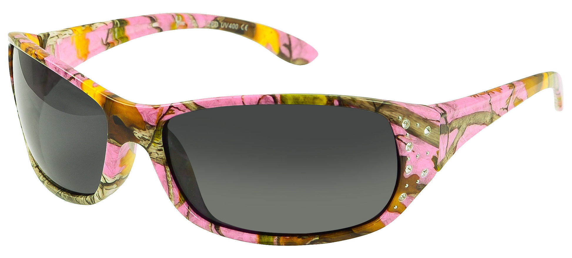 Main image: Polarized Purple Camo Sunglasses for Women - Elettra - Purple Camo Frame - Smoke Lens