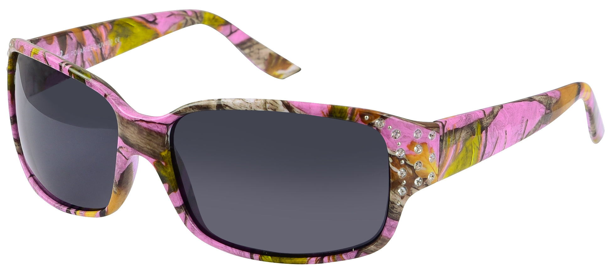Main image: Polarized Purple Camo Sunglasses for Women - Diamante - Purple Camo Frame - Smoke Lens