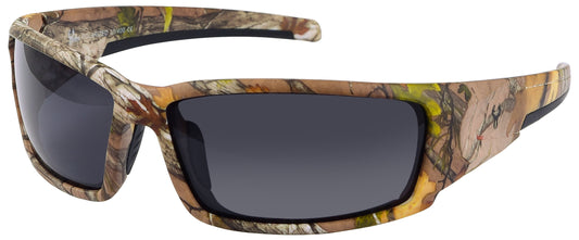 Main image: Hornz Brown Forest Camouflage Polarized Sunglasses for Men - Aquabull - Free Matching Microfiber Pouch - Brown Camo Frame - Smoke Lens