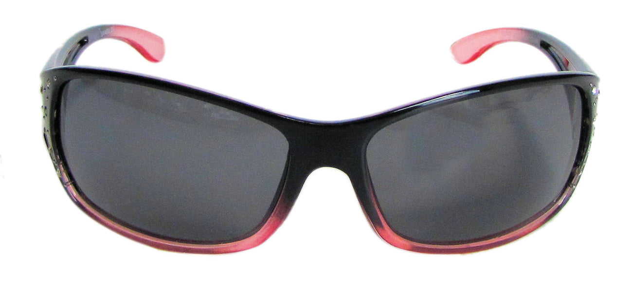 Second image: Polarized Sunglasses for Women - Premium Fashion Sunglasses - HZ Series Elettra Womens Designer Sunglasses (Black & Red, Dark Smoke)
