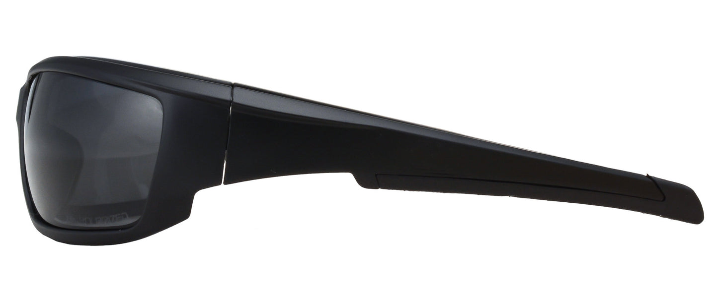 Third image: HZ Series Superfit - Premium Polarized Sunglasses by Hornz – Sunglasses for Men – Full Frame Strong Arms – Matte Black Frame – Dark Smoke Lens