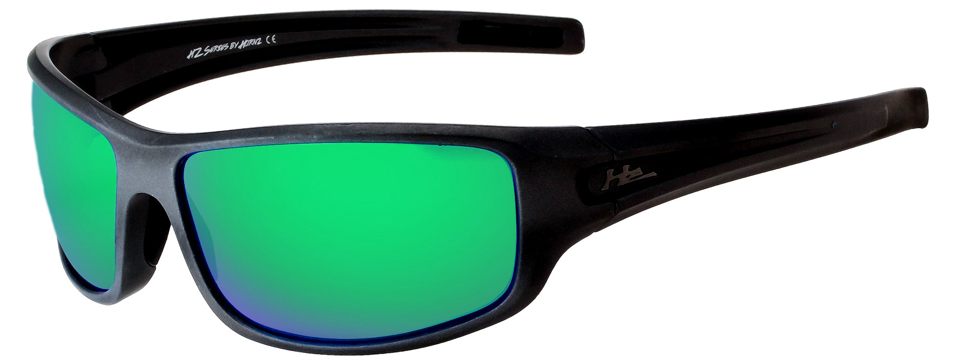 Main image: HZ Series Arkana - Premium Polarized Sunglasses by Hornz (Matte Black, Emerald Green Mirror)
